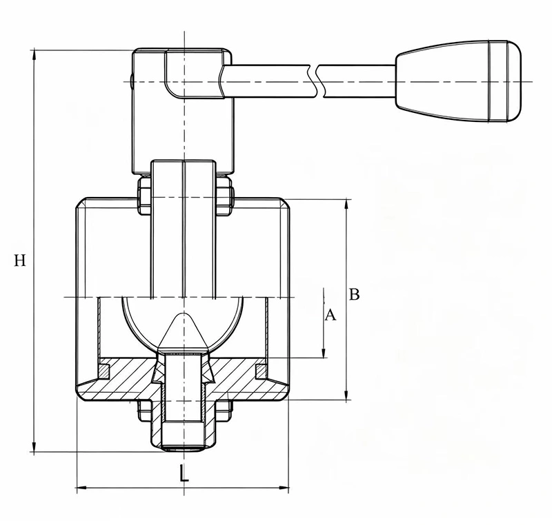 Sanitary Pneumatic 2-Piece Butterfly Valve